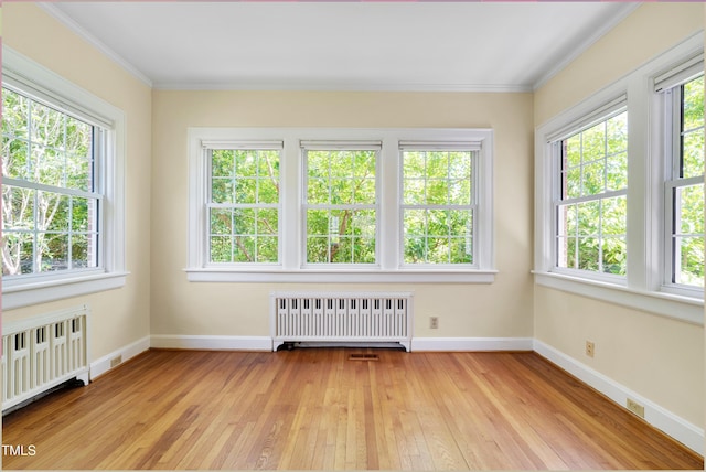 1007 W Markham Ave, Durham, NC 27701 - spare room featuring radiator heating unit, healthy amount of natural light, and crown molding