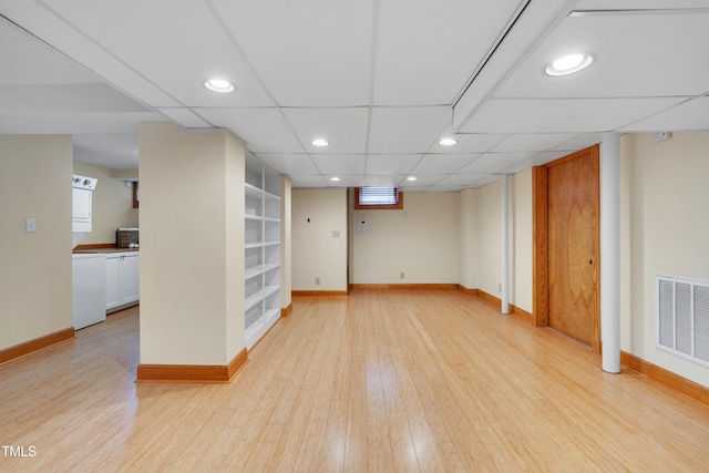 1007 W Markham Ave, Durham, NC 27701 - basement with light wood-style flooring and recessed lighting