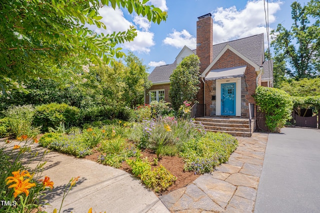 1007 W Markham Ave, Durham, NC 27701 - view of front of home featuring brick siding and a chimney
