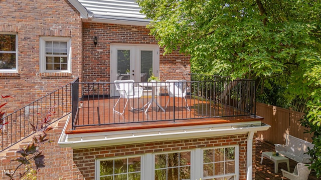1007 W Markham Ave, Durham, NC 27701 - wooden deck featuring french doors