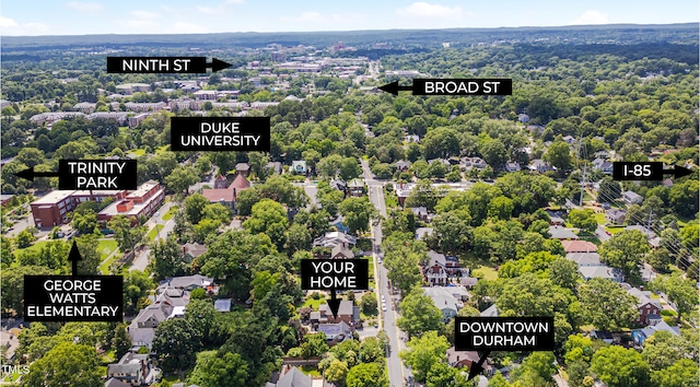 1007 W Markham Ave, Durham, NC 27701 - drone / aerial view