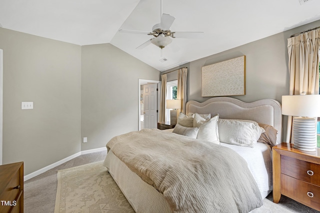 8841 Deerland Grove Dr, Raleigh, NC 27615 - carpeted bedroom featuring vaulted ceiling and ceiling fan
