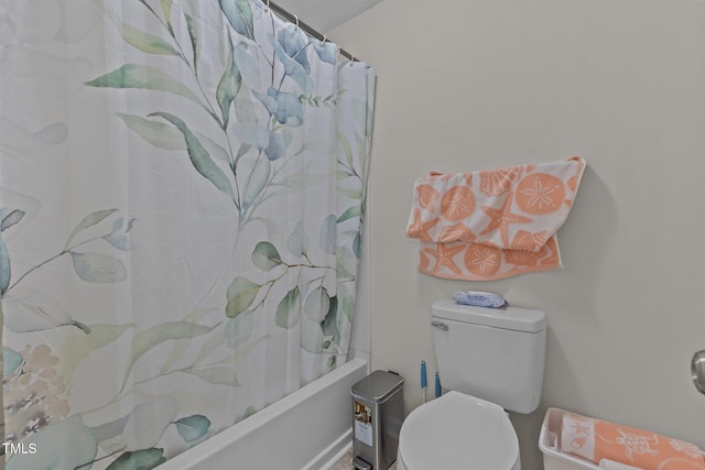 667 Bartons Lndg Unit 8, Fayetteville, NC 28314 - bathroom featuring shower / tub combo with curtain and toilet