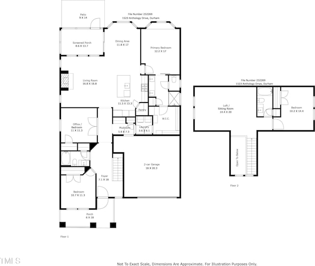 1523 Anthology Dr, Durham, NC 27703 - view of floor plan / room layout