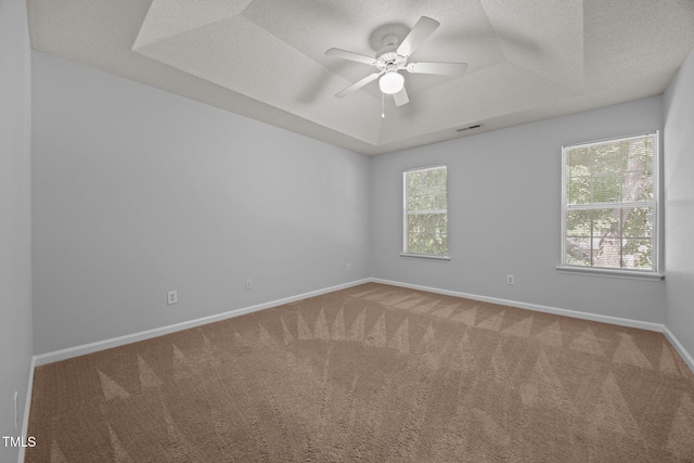 4406 Still Pines Dr, Raleigh, NC 27613 - empty room with a tray ceiling, carpet, and plenty of natural light