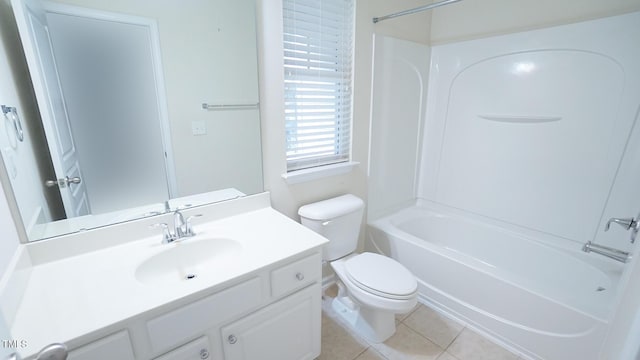5916 Longeria Ct, Raleigh, NC 27612 - bathroom with vanity, shower / bathtub combination, and tile patterned flooring