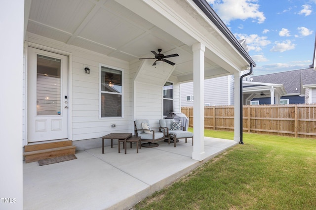 1600 Sandy Prairie Dr, Wendell, NC 27591 - view of patio featuring a ceiling fan and entry steps