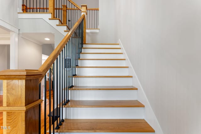 532 Joe Collins Rd, Lillington, NC 27546 - staircase featuring a towering ceiling