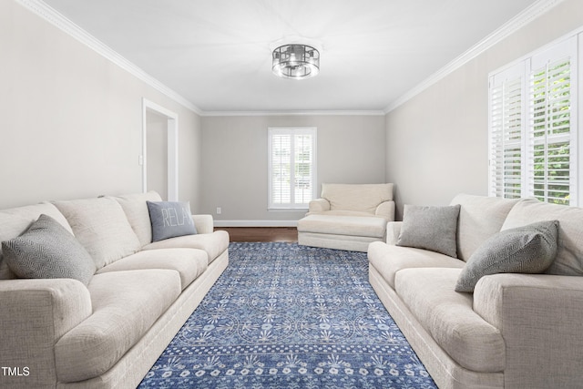 213 Brompton Ct, Burlington, NC 27215 - living area with crown molding and wood finished floors