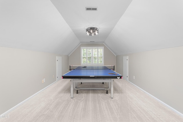 213 Brompton Ct, Burlington, NC 27215 - playroom with vaulted ceiling and carpet floors
