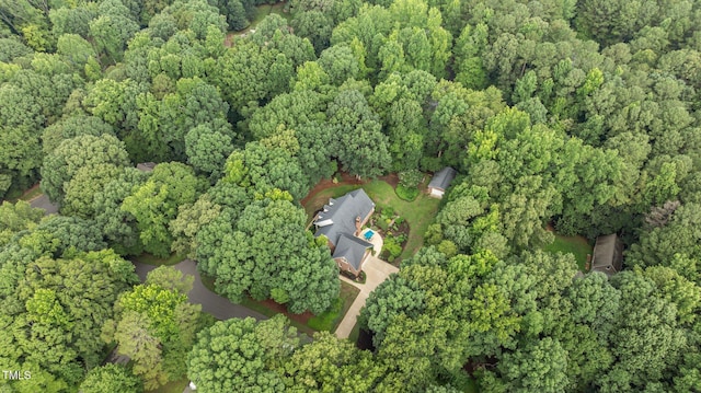 901 Tamaras Cir, Wake Forest, NC 27587 - aerial view of property and surrounding area with a heavily wooded area