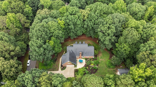 901 Tamaras Cir, Wake Forest, NC 27587 - aerial view of property and surrounding area with a heavily wooded area