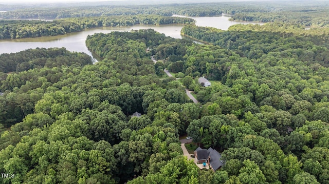 901 Tamaras Cir, Wake Forest, NC 27587 - drone / aerial view of a nearby body of water and a heavily wooded area