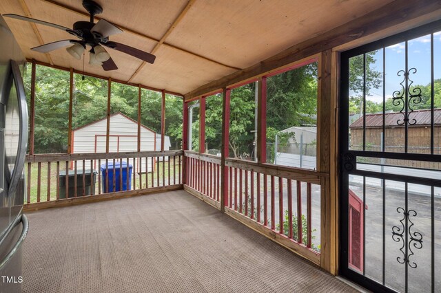 110 Starlite Dr, Carrboro, NC 27510 - unfurnished sunroom featuring ceiling fan