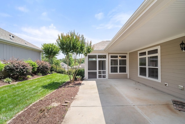 102 Mikaila Dr, Gibsonville, NC 27249 - view of patio / terrace with a sunroom