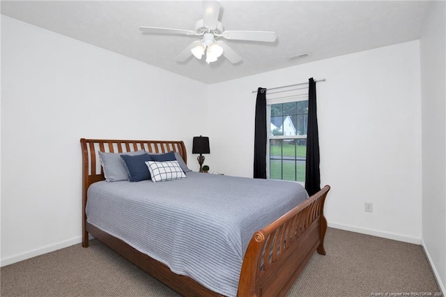 420 Gibson Dr, Raeford, NC 28376 - bedroom featuring carpet and a ceiling fan