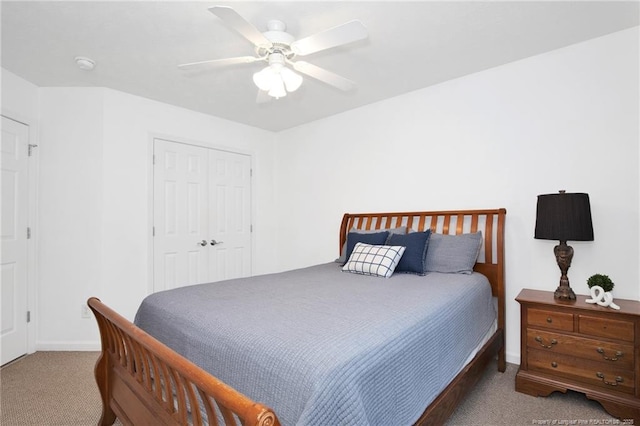 420 Gibson Dr, Raeford, NC 28376 - carpeted bedroom featuring a closet and a ceiling fan