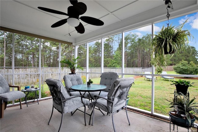 420 Gibson Dr, Raeford, NC 28376 - sunroom / solarium with outdoor dining area and ceiling fan