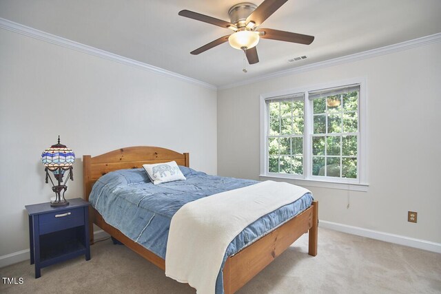 5328 Willow Cry Ln, Raleigh, NC 27613 - carpeted bedroom with crown molding and a ceiling fan