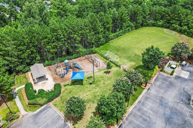 734 Portstewart Dr, Cary, NC 27519 - bird's eye view of a heavily wooded area