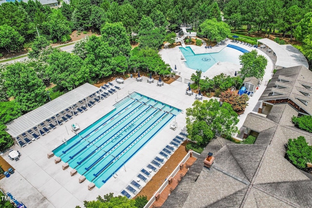 734 Portstewart Dr, Cary, NC 27519 - bird's eye view of a pool area