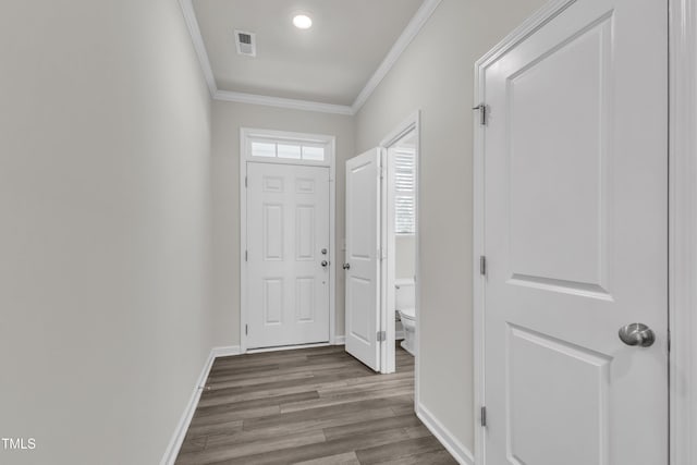 6549 Tremolo Trl, Raleigh, NC 27616 - entrance foyer with ornamental molding and wood finished floors