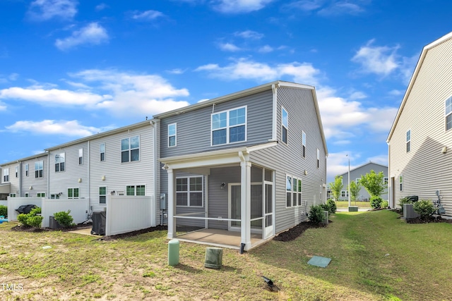 6549 Tremolo Trl, Raleigh, NC 27616 - rear view of property with a sunroom