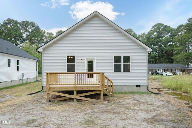 510 Branch St, Rocky Mount, NC 27801 - back of property featuring crawl space and a wooden deck