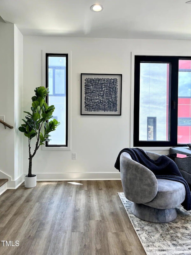 1106 Nova St, Durham, NC 27713 - living area featuring wood finished floors and recessed lighting