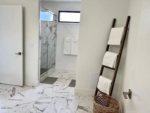 1106 Nova St, Durham, NC 27713 - full bathroom with a marble finish shower and marble finish floors