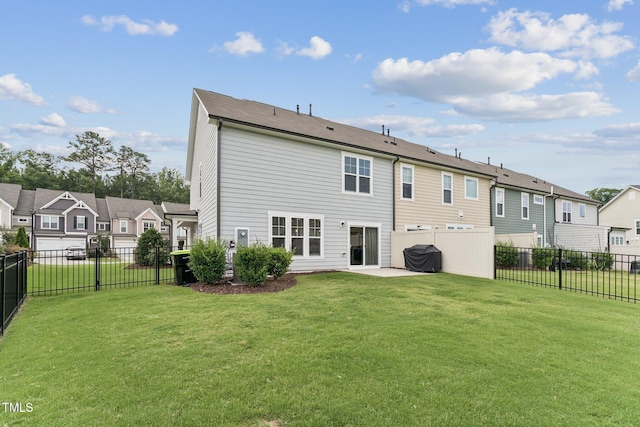 3194 Retama Run, New Hill, NC 27562 - rear view of property with a residential view, a patio, and a fenced backyard