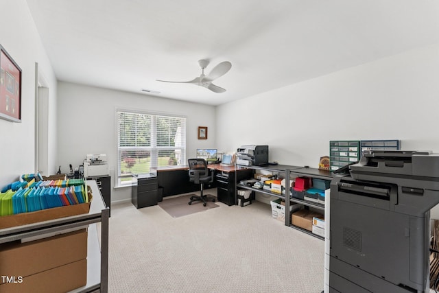 3194 Retama Run, New Hill, NC 27562 - home office with carpet flooring and ceiling fan