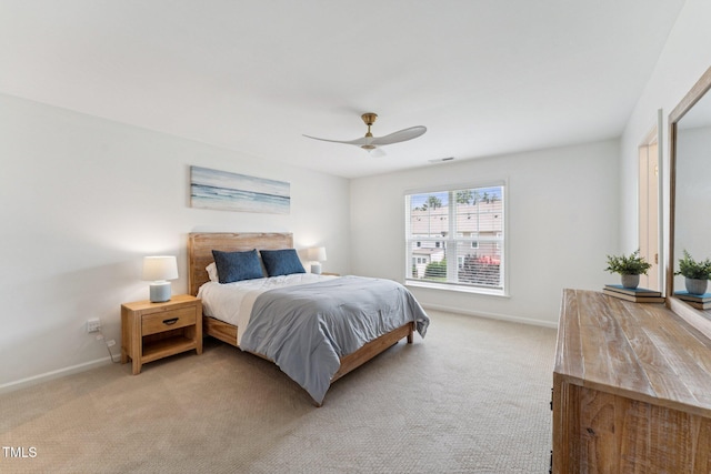 3194 Retama Run, New Hill, NC 27562 - bedroom featuring light carpet and a ceiling fan