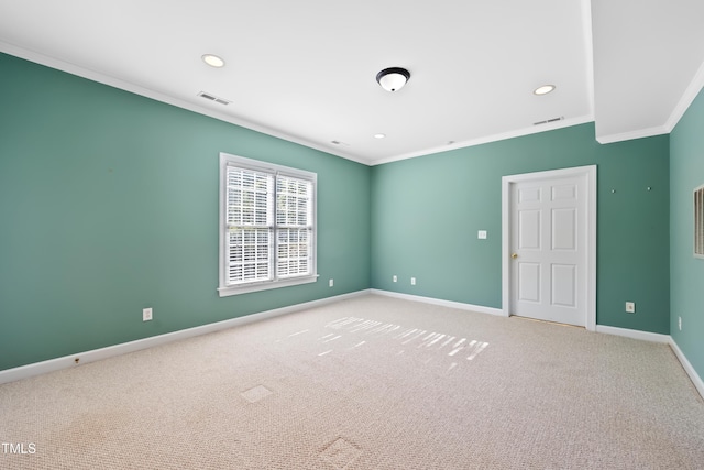 306 Neuse Ridge Dr, Clayton, NC 27527 - carpeted spare room with ornamental molding and recessed lighting