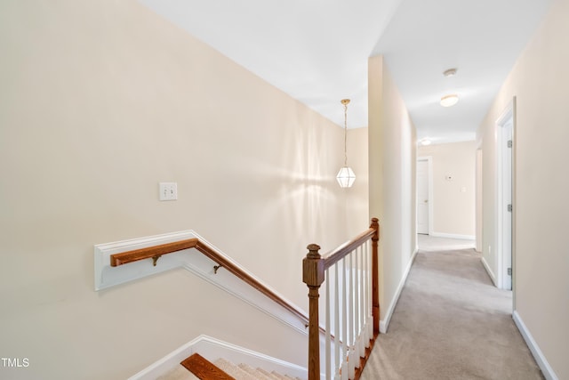 306 Neuse Ridge Dr, Clayton, NC 27527 - hall with an upstairs landing and carpet flooring