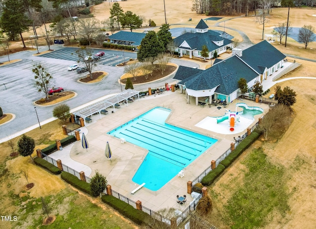 306 Neuse Ridge Dr, Clayton, NC 27527 - aerial view of property and surrounding area featuring a pool