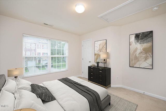 1642 Holly Grove Way, Durham, NC 27713 - bedroom featuring attic access and light colored carpet