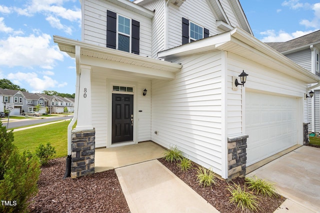 80 Nailsworth St, Angier, NC 27501 - entrance to property with driveway, a residential view, and an attached garage