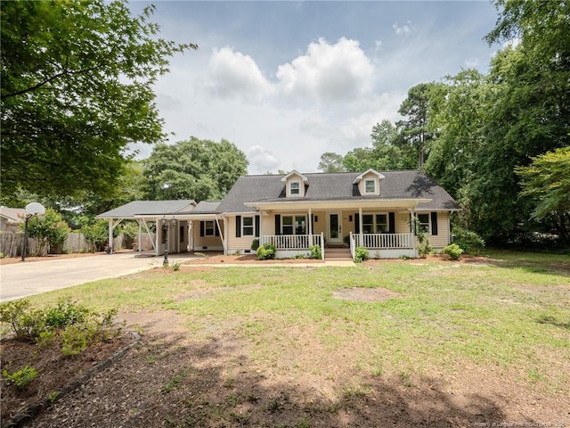 1554 Locklear Rd, Pembroke, NC 28372 - new england style home featuring a porch, concrete driveway, and an attached carport