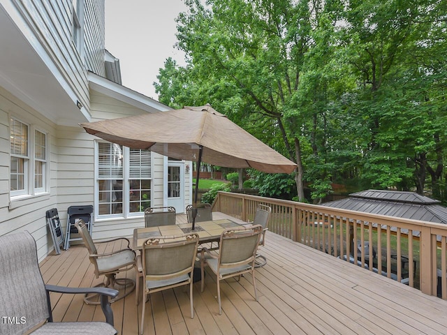 1005 Fairfax Woods Dr, Apex, NC 27502 - wooden deck with outdoor dining space