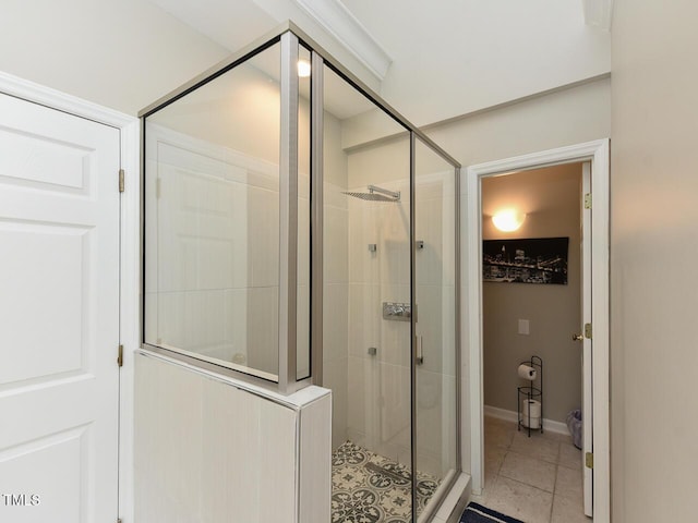 1005 Fairfax Woods Dr, Apex, NC 27502 - full bathroom with a stall shower and tile patterned floors