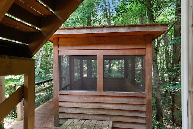 534 Siltstone Pl, Cary, NC 27519 - wooden terrace featuring a sunroom