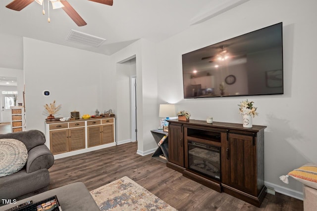 2730 Spring Valley Dr, Creedmoor, NC 27522 - living area featuring ceiling fan and wood finished floors