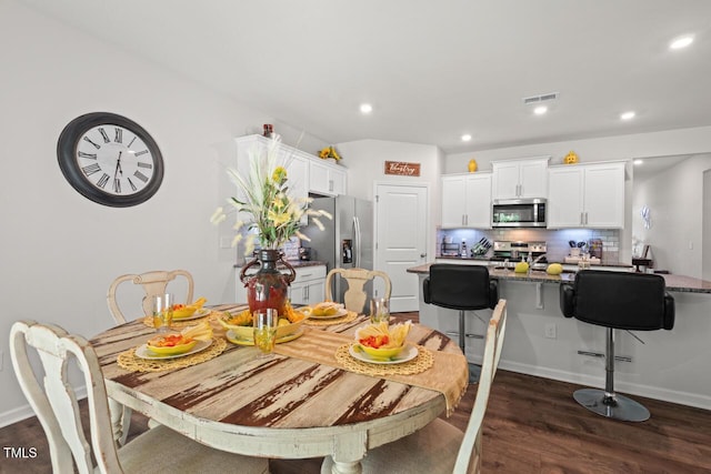 2730 Spring Valley Dr, Creedmoor, NC 27522 - dining space with dark wood-style floors and recessed lighting