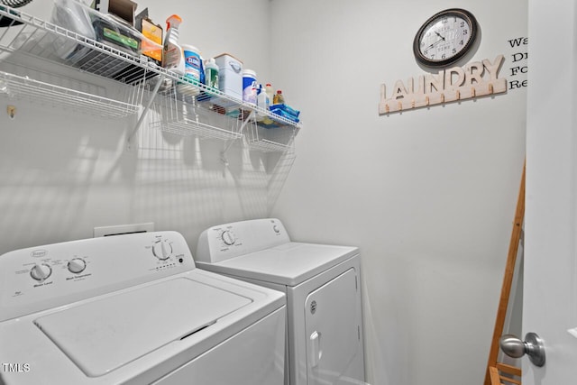 2730 Spring Valley Dr, Creedmoor, NC 27522 - washroom featuring separate washer and dryer