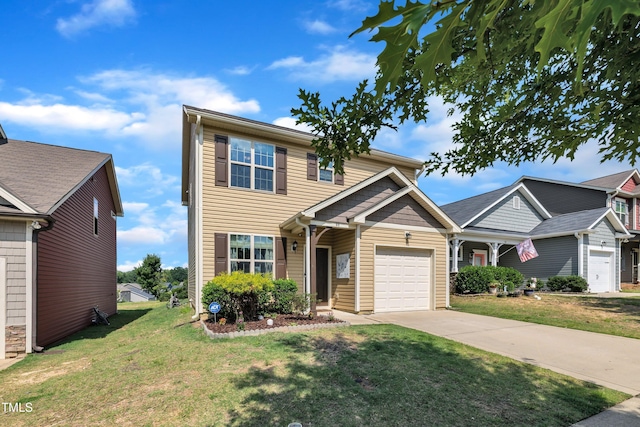 48 Manito Pl, Clayton, NC 27520 - view of front of home with concrete driveway, a garage, and a front yard