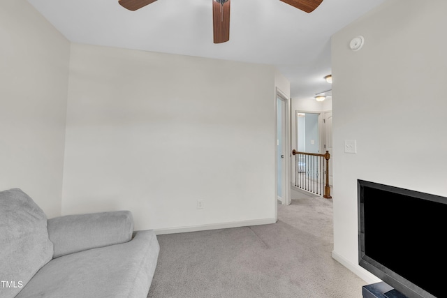 48 Manito Pl, Clayton, NC 27520 - living area featuring a ceiling fan and carpet flooring