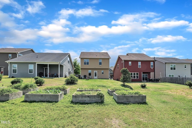 48 Manito Pl, Clayton, NC 27520 - rear view of property with a garden and a residential view