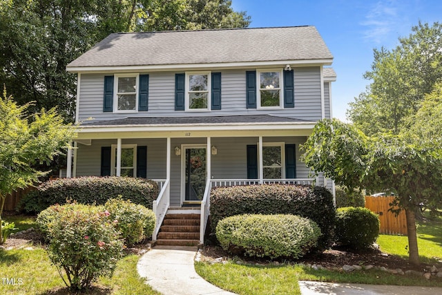 112 Autumn Ridge Dr, Knightdale, NC 27545 - view of front facade featuring a porch and roof with shingles