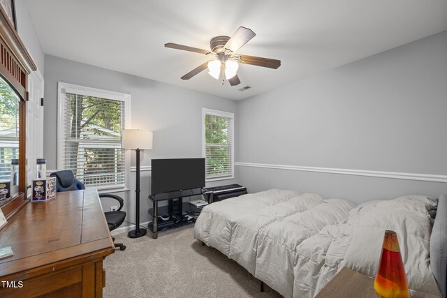 112 Autumn Ridge Dr, Knightdale, NC 27545 - bedroom featuring carpet, a desk, and a ceiling fan